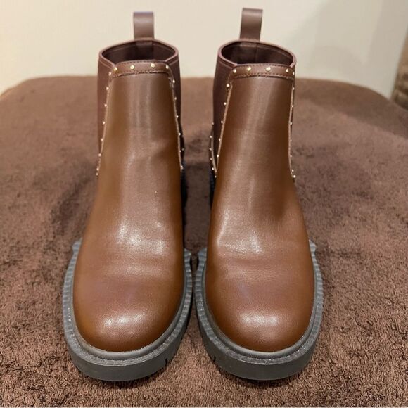 Coach Lory Chunky Studded Ankle Bootie Brown Size 6 - Picture 2 of 15